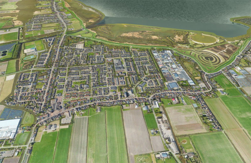 Luchtfoto van het mooie Wervershoof